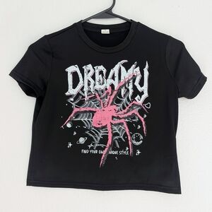 Dreamy Black and Pink Spider Kids T-Shirt